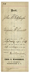 Frederick Douglass Document Signed as Recorder of Deeds